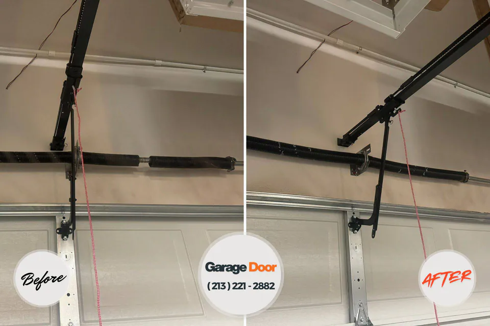 Before and after: garage door spring repair Fort Pierce, FL